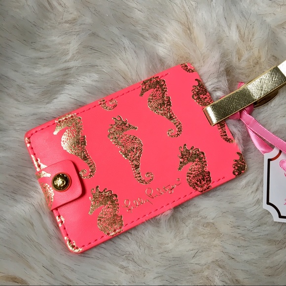 Lilly Pulitzer Accessories - 🆕Lilly Pulitzer pink gold seahorse luggage tag